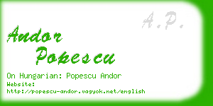 andor popescu business card